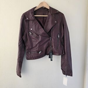 BlankNyc Burgundy Faux Leather Jacket M